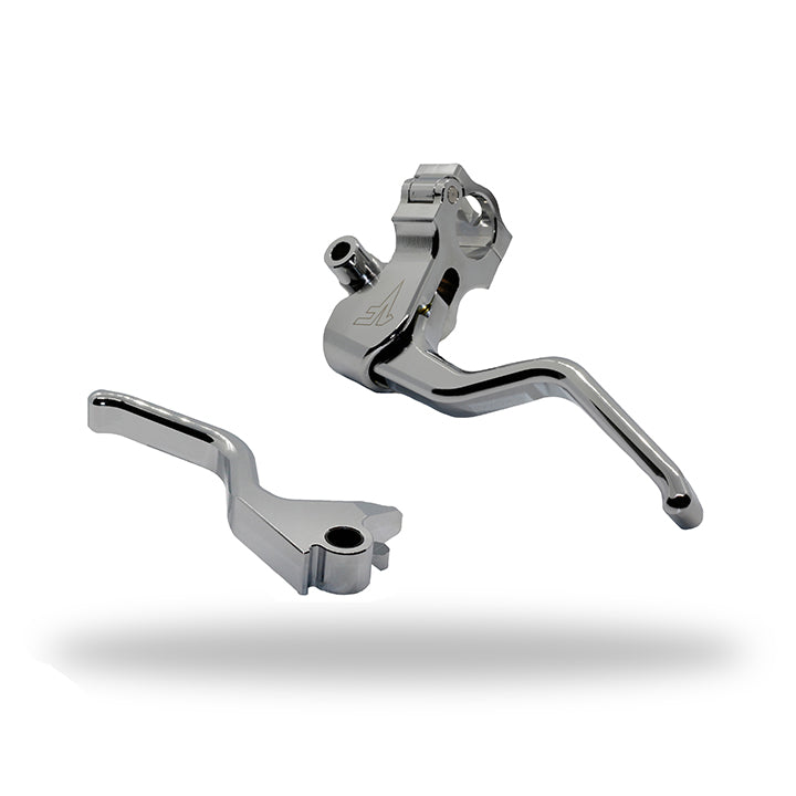 1fngr, 1FNGR Easier Pull Clutch Lever Assembly (Universal) | Chrome - Dyna/Softail