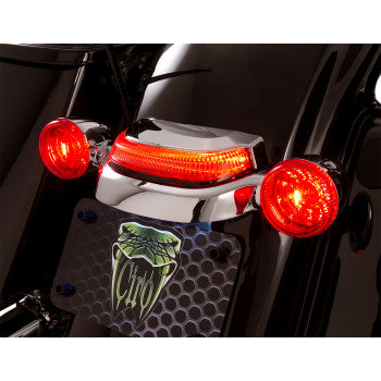 CIRO, CIRO - CROWN TAILIGHT WITH LIGHTSTRIKE TECHNOLOGY - CHROME WITH LIGHT SMOKED LENS - '14-21 TOURING