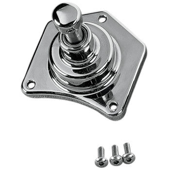 CUSTOM CYCLE ENGINEERING, CUSTOM CYCLE ENGINEERING - SOLENOID END COVER WITH STARTER BUTTON - CHROME - 1.4/1.6 KILOWATT