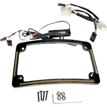 Custom Dynamics, CUSTOM DYNAMICS - ALL IN ONE RADIUS LICENSE PLATE FRAME - '93-13 XL, DYNA, SOFTAIL, & TOURING