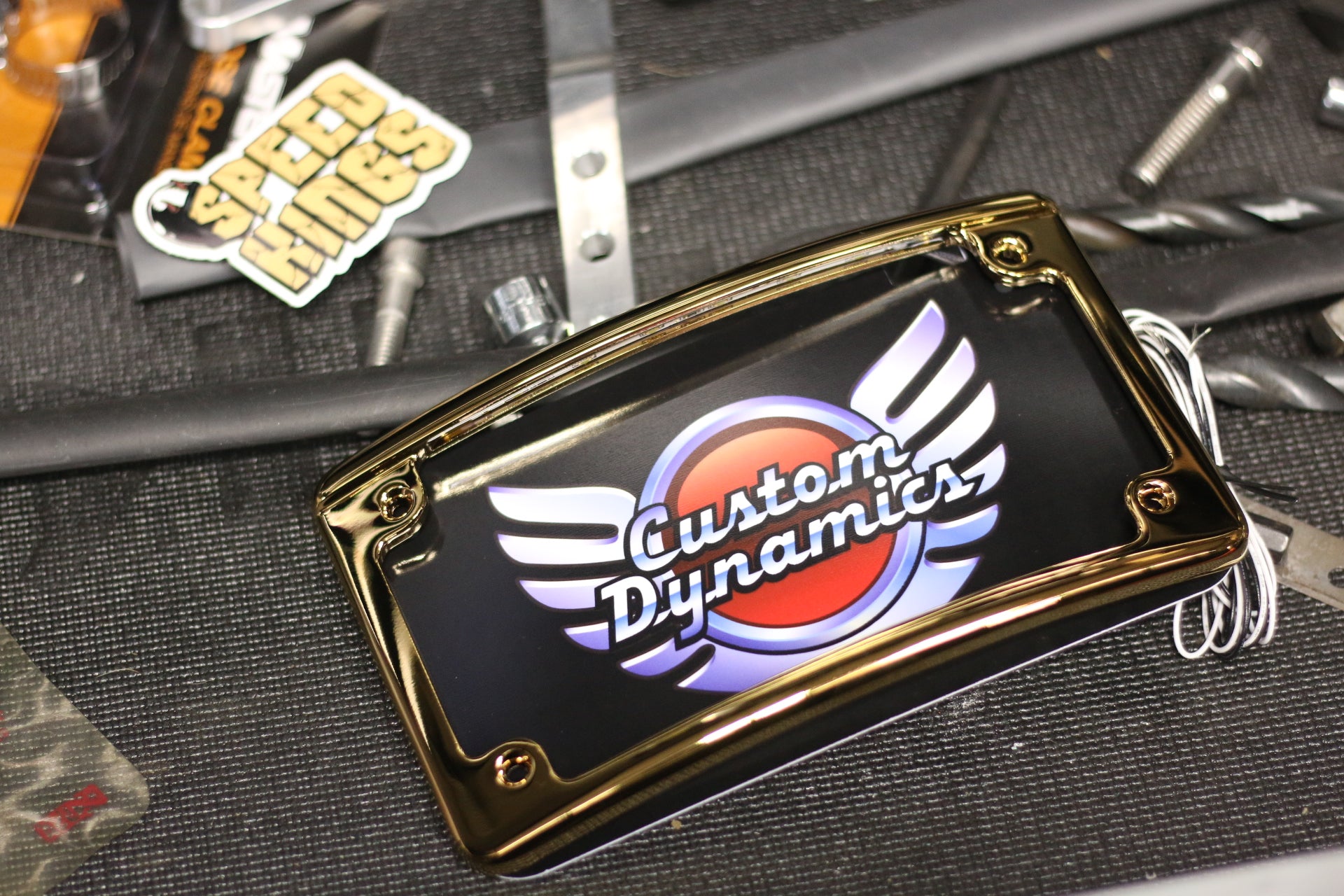 Custom Dynamics, Custom Dynamics Radius LED License Plate Frame - Gold