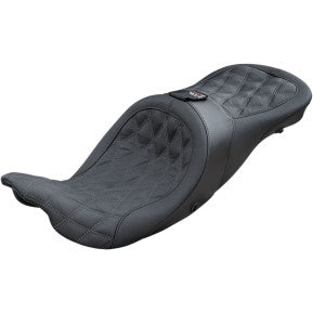 Danny Gray, DANNY GRAY - AIRHAWK LONGHAUL 2-UP SEAT - DOUBLE DIAMOND STITCH W/ GRAY THREAD - '08-'20 TOURING