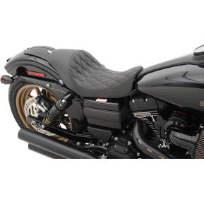 drag, DRAG - 3/4 LOW SOLO SEAT - DOUBLE DIAMOND STITCH, BLACK THREAD - '06-17 DYNA