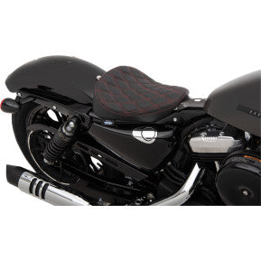 drag, DRAG - BOBBER SOLO SEAT - DOUBLE DIAMOND STITCH, RED THREAD - '10-21 XL