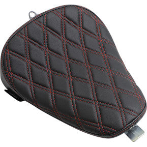 drag, DRAG - BOBBER SOLO SEAT - DOUBLE DIAMOND STITCH, RED THREAD - '10-21 XL