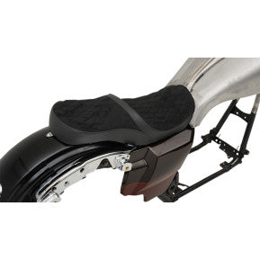 drag, DRAG  LOW PROFILE SEAT - FAUX SUEDE, DOUBLE DIAMOND STITCH - '08-'20 TOURING