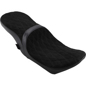 drag, DRAG  LOW PROFILE SEAT - FAUX SUEDE, DOUBLE DIAMOND STITCH - '08-'20 TOURING