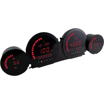 KOSO NORTH AMERICA, KOSO - HD-03 FOUR PIECE GAUGE KIT - RED DISPLAY - '14-20 TOURING