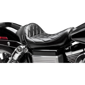 LaPera, LE PERA - CAFE CTUBS SOLO SEAT - BLACK, DIAMOND STITCH - '06-17 DYNA