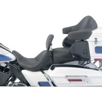 Mustang, MUSTANG - LOWDOWN 2-UP SEAT WITH DRIVER'S BACKREST - PLAIN - '08-21 TOURING