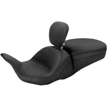 Mustang, MUSTANG - LOWDOWN 2-UP SEAT WITH DRIVER'S BACKREST - PLAIN - '08-21 TOURING