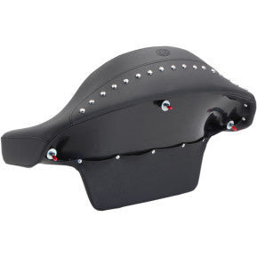 Mustang, MUSTANG - PASSENGER PAD WITH ARMREST - SMOOTH, CHROME STUDS - '14-20 TOURING