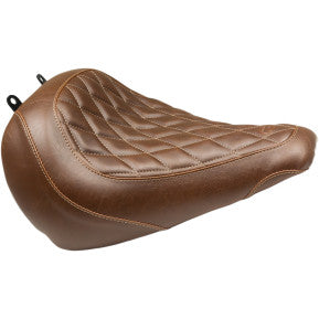 Mustang, MUSTANG - WIDE TRIPPER FRONT SOLO SEAT - BROWN, DIAMOND STITCH - '18-20 FLFB & FLFBS