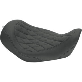 Mustang, MUSTANG - WIDE TRIPPER SOLO SEAT - BLACK, DIAMOND STITCH - '06-17 DYNA