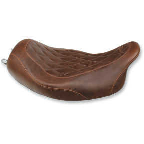 Mustang, MUSTANG - WIDE TRIPPER SOLO SEAT - BROWN, DIAMOND STITCH - '08-20 TOURING