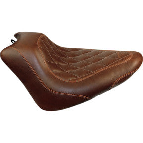 Mustang, MUSTANG - WIDE TRIPPER SOLO SEAT - BROWN, DIAMOND STITCH - '11-17 FXS, FLS, & FLSS