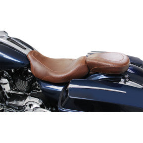 Mustang, MUSTANG - WIDE TRIPPER SOLO SEAT - BROWN, SMOOTH - '08-20 TOURING