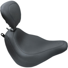 Mustang, MUSTANG - WIDE TRIPPER SOLO SEAT - W/ DRIVERS BACKREST - BLACK, VINTAGE - '18-20 FLDE, FLHC, & FLHCS