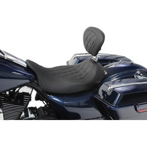 Mustang, MUSTANG - WIDE TRIPPER SOLO SEAT - WITH REMOVABLE DRIVER BACKREST - DIAMOND STITCH - '08-20 TOURING