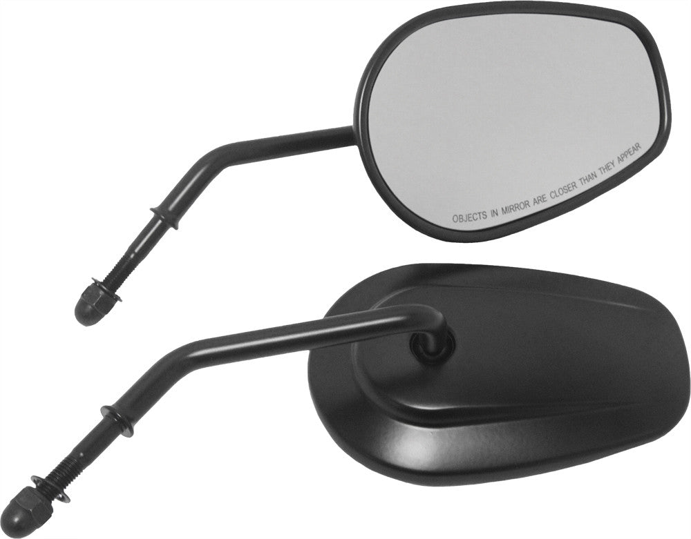 HardDrive, OEM Style Tapered Short Stem Mirrors - Black