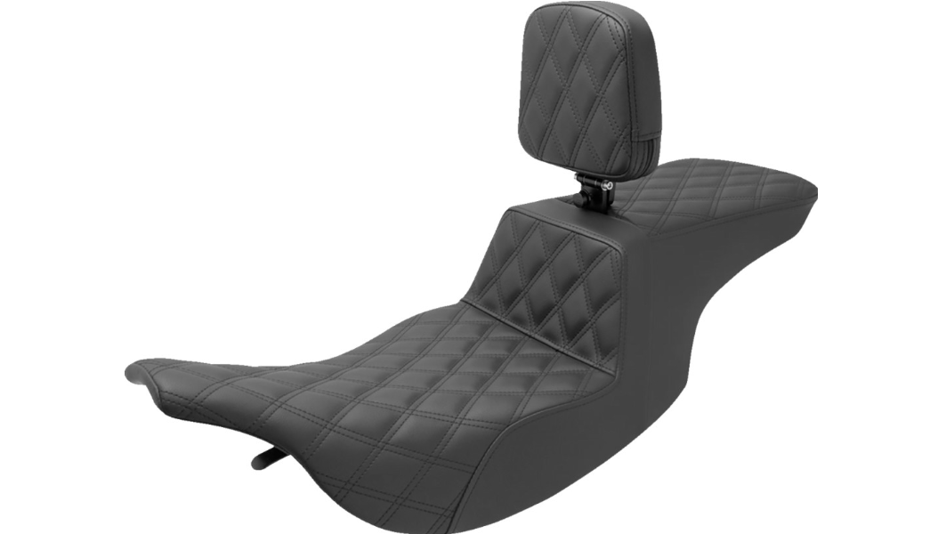 Saddlemen, SADDLEMEN TOUR STEP UP SEAT W/ RIDER BACKREST - 97 - 07 FLHR/FLHX