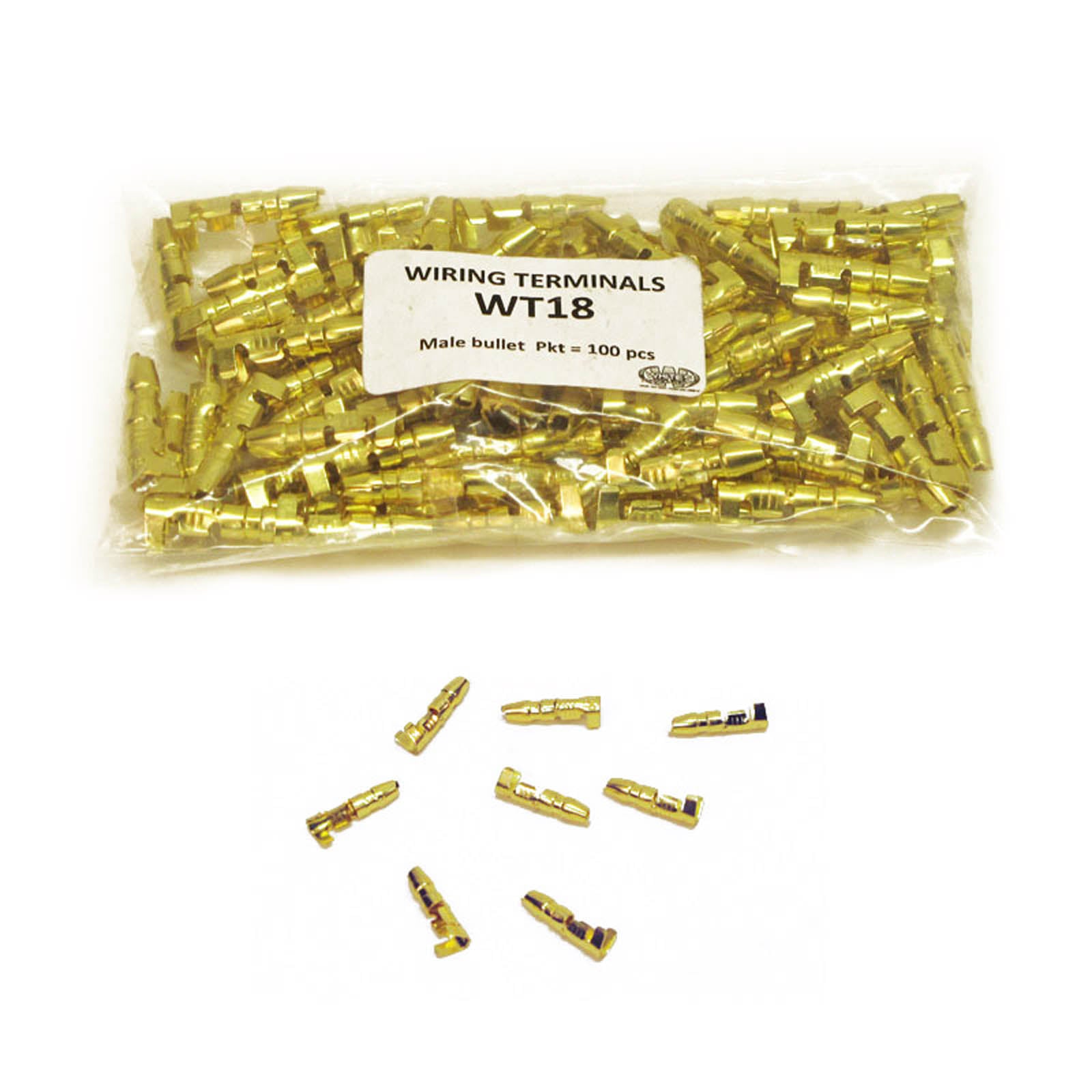 Whites Motorcycle Parts, TERMINAL MALE BULLET (PKT of 100PCS)