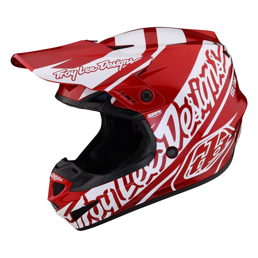 Troy Lee Designs, YOUTH GP HELMET SLICE RED / WHITE