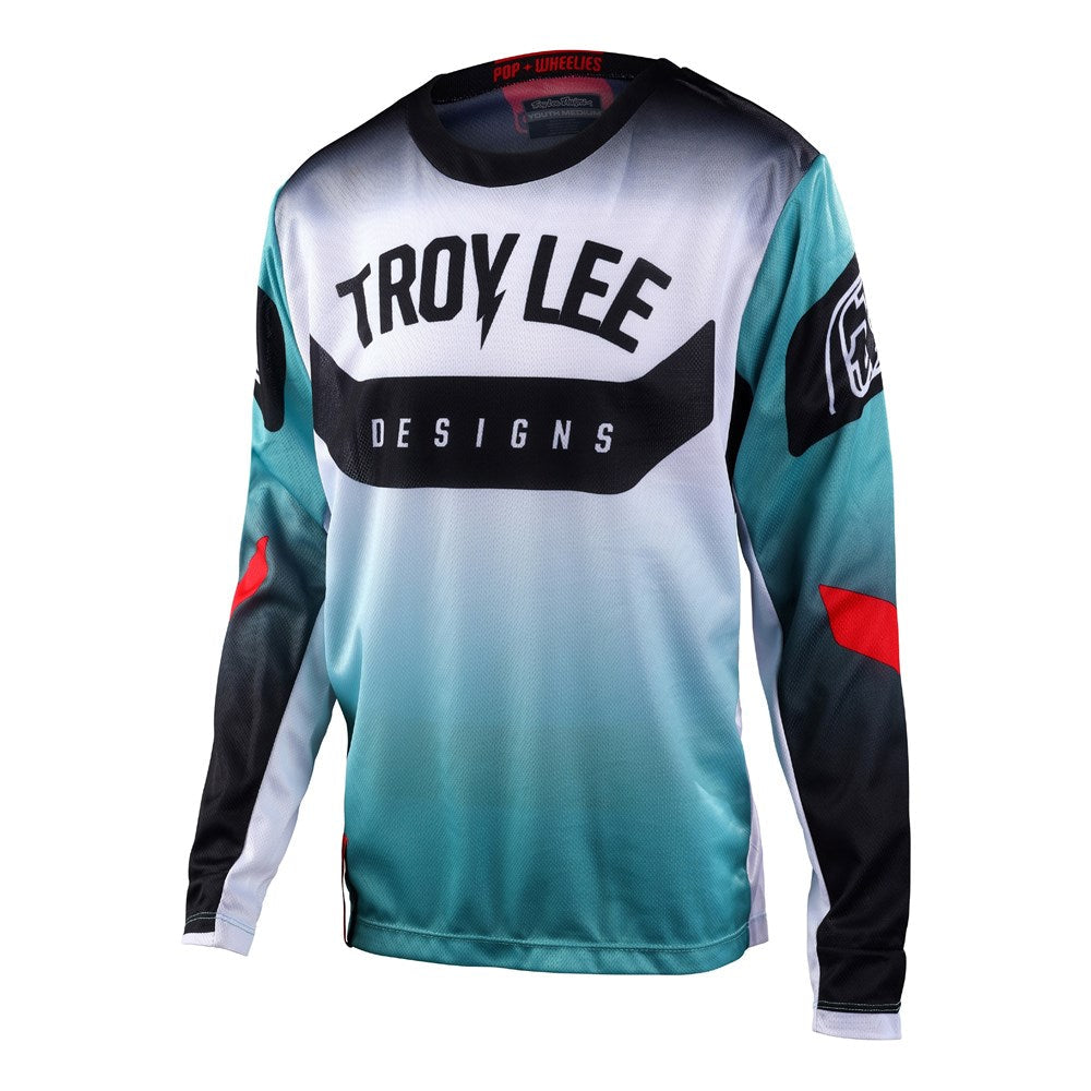 Troy Lee Designs, YOUTH GP JERSEY ARC TURQUOISE / NEON MELON